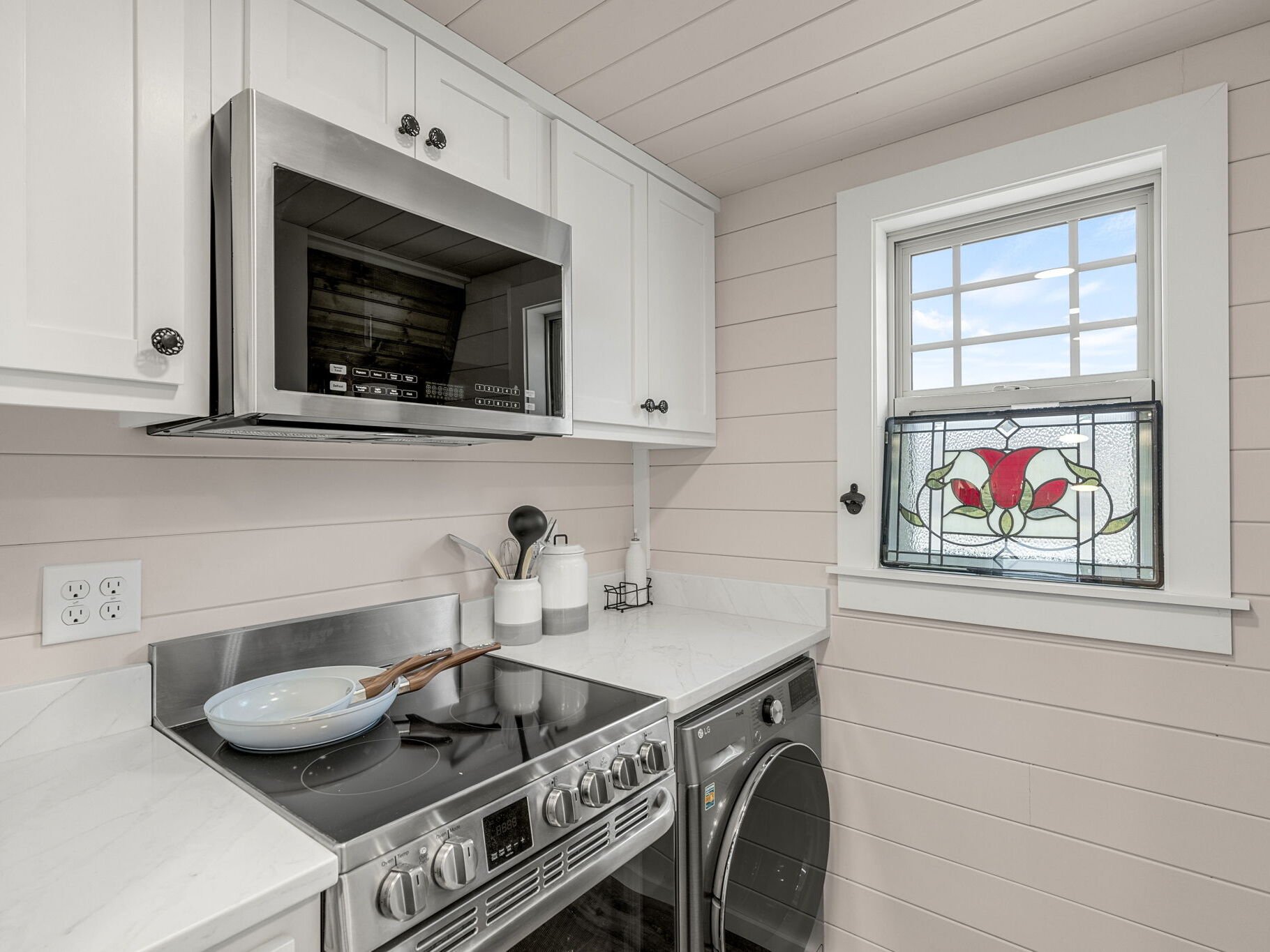 High Angle Kitchen Shot from the Bedroom