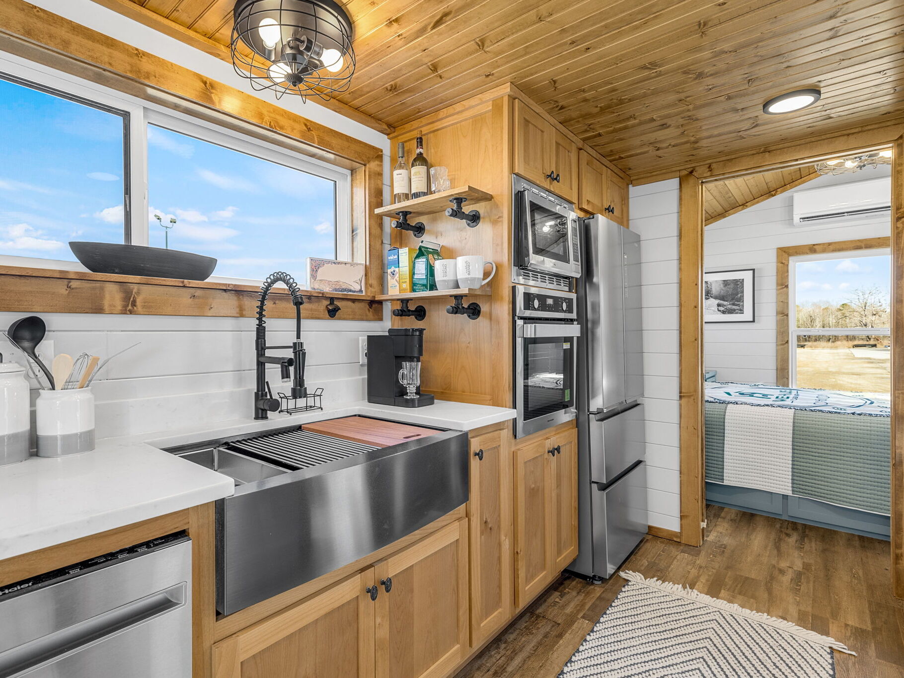 Farmhouse kitchen and bedroom entry