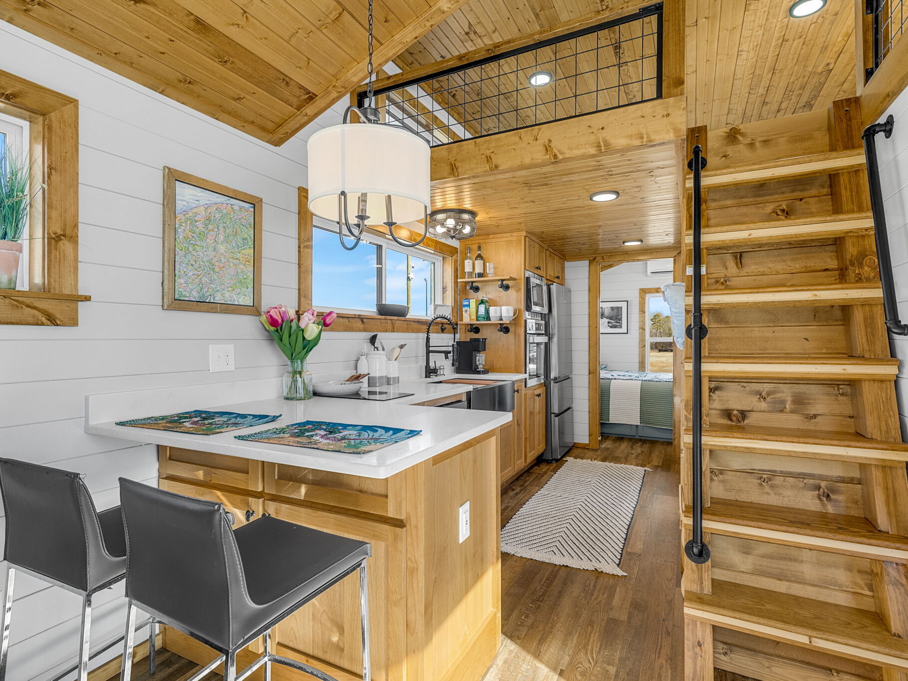 Kitchen and loft stairs